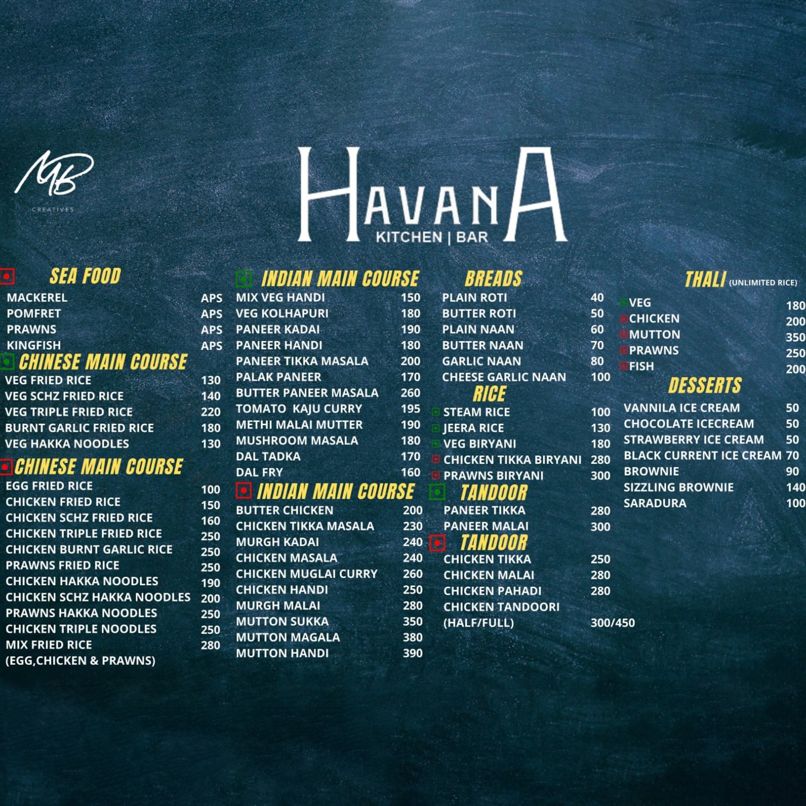 Menu Card 3